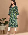 Dark Green Printed Kurta_3_Trisukh Clothing