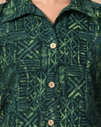 Emerald Green Button Down Dress_6_Trisukh Clothing