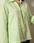 Fluorescent Green Linen Top_3_Trisukh Clothing