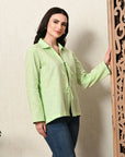 Fluorescent Green Linen Top_6_Trisukh Clothing