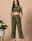 Green Coord Set with Jacket and Belt_2_Trisukh Clothing