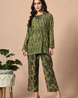 Green Coord Set with Jacket and Belt_1_Trisukh Clothing