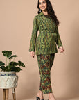 Green Coord Set with Jacket and Belt_5_Trisukh Clothing