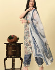 Grey Afghani Salwar Kurta Set_2_Trisukh Clothing