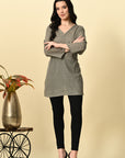 Grey Printed Kurti_Trisukh Clothing