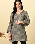 Grey Printed Kurti_Trisukh Clothing