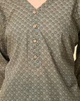 Grey Printed Kurti_Trisukh Clothing