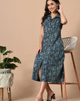 Indigo Button Down Dress_4_Trisukh Clothing