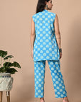 Sky Blue Pleated Kurta Coord_5_Trisukh Clothing