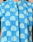 Sky Blue Pleated Kurta Coord_6_Trisukh Clothing