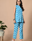 Sky Blue Pleated Kurta Coord_2_Trisukh Clothing