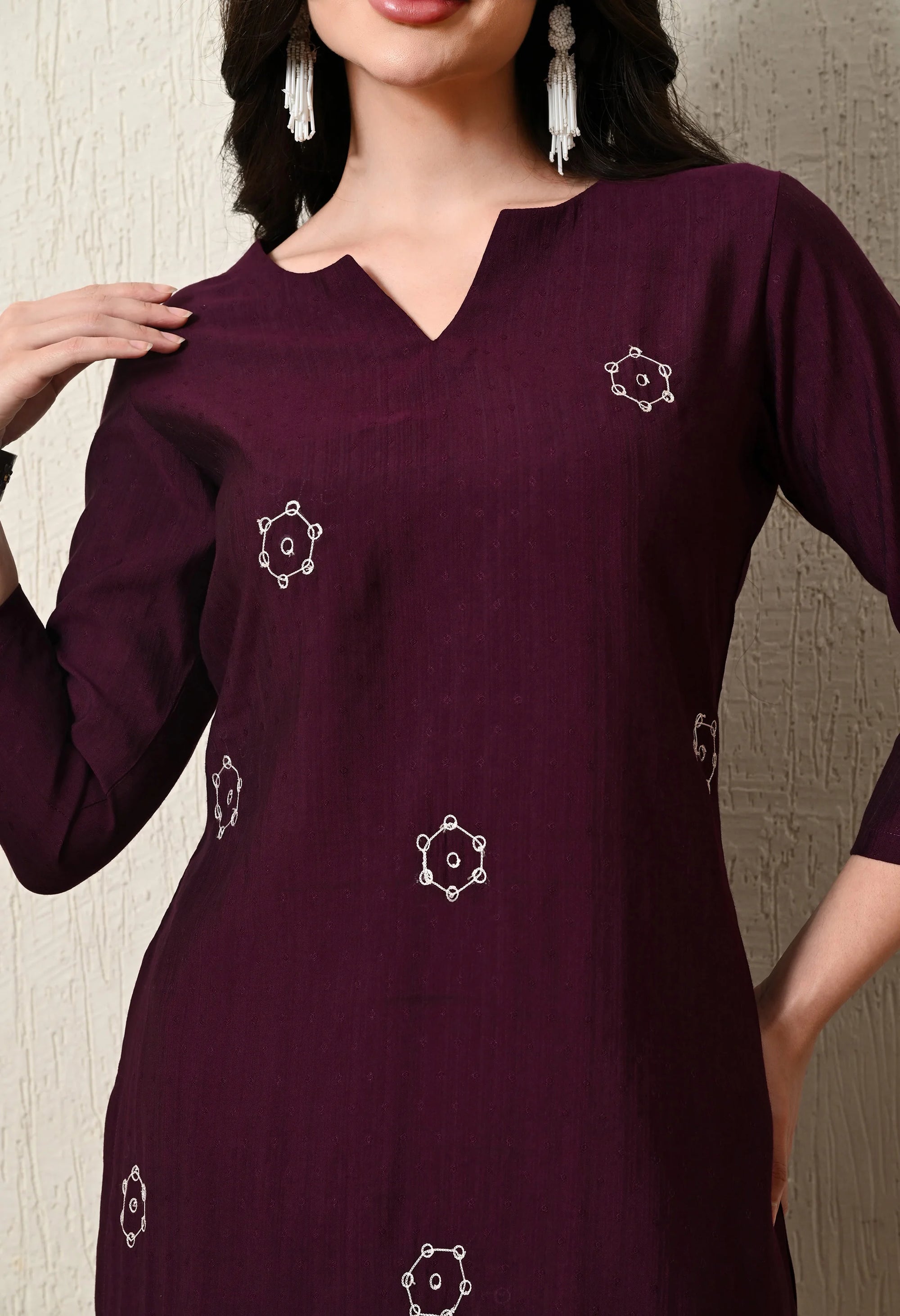 Aari work Purple Kurta Set_5_Trisukh Clothing 