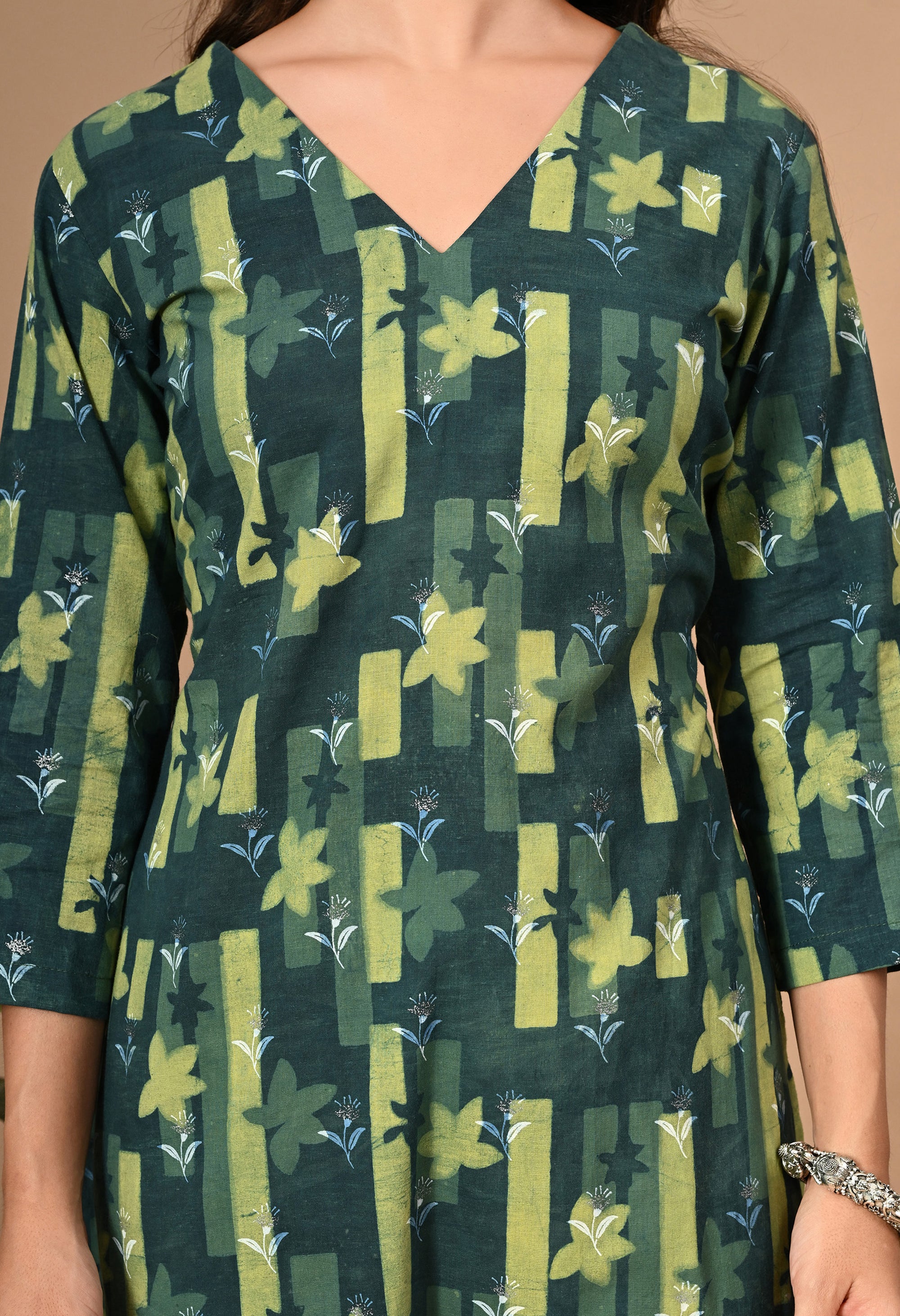 Dark Green Printed Kurta_7_ Trisukh Clothing 