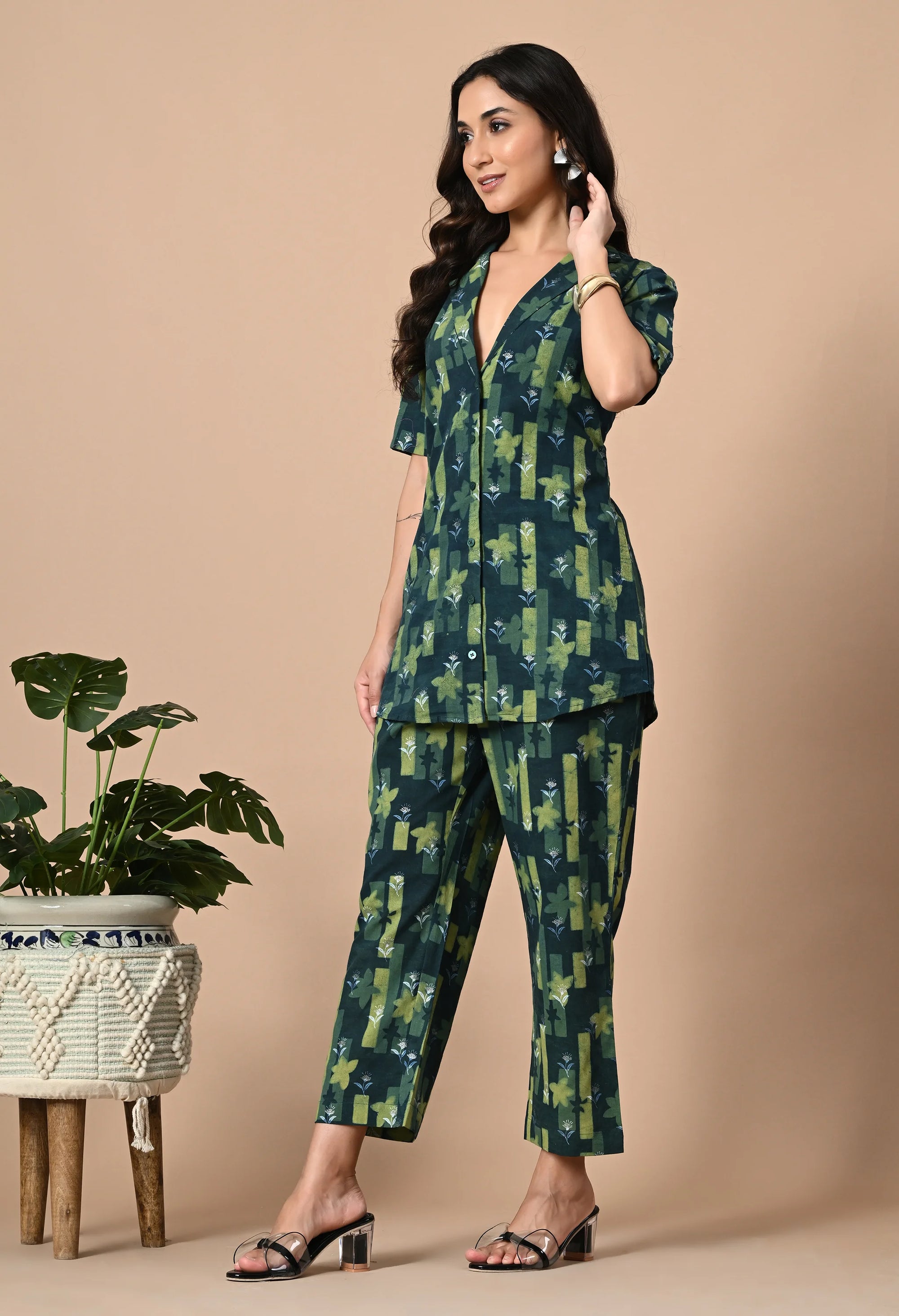 Dark Green Coat Style Coord_1_Trisukh Clothing 