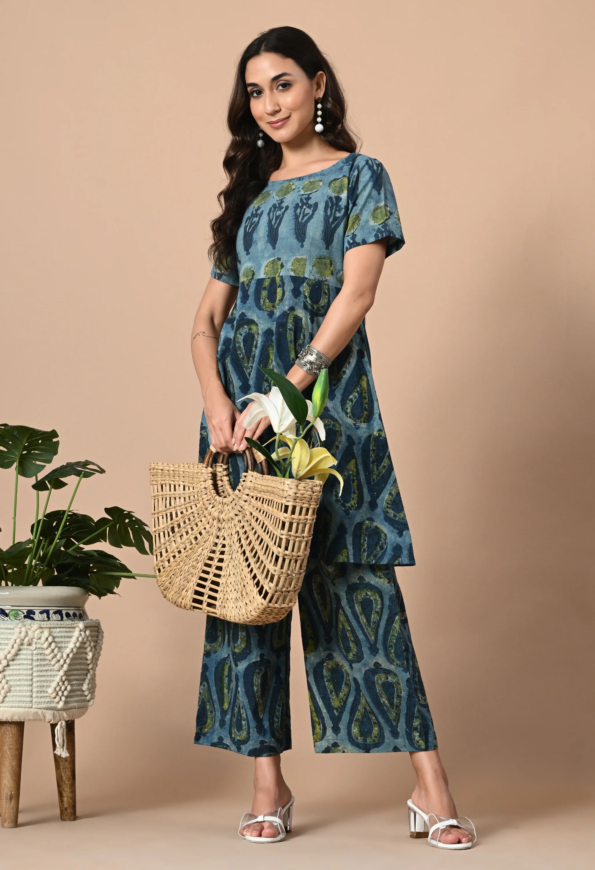 Dual Tone Indigo Coord Set_1_Trisukh Clothing 