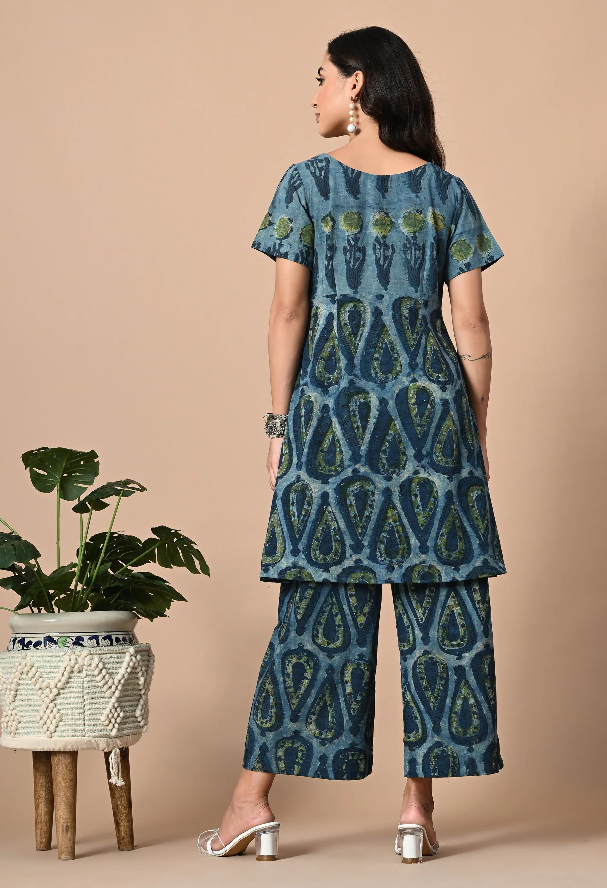 Dual Tone Indigo Coord Set_4_Trisukh Clothing 