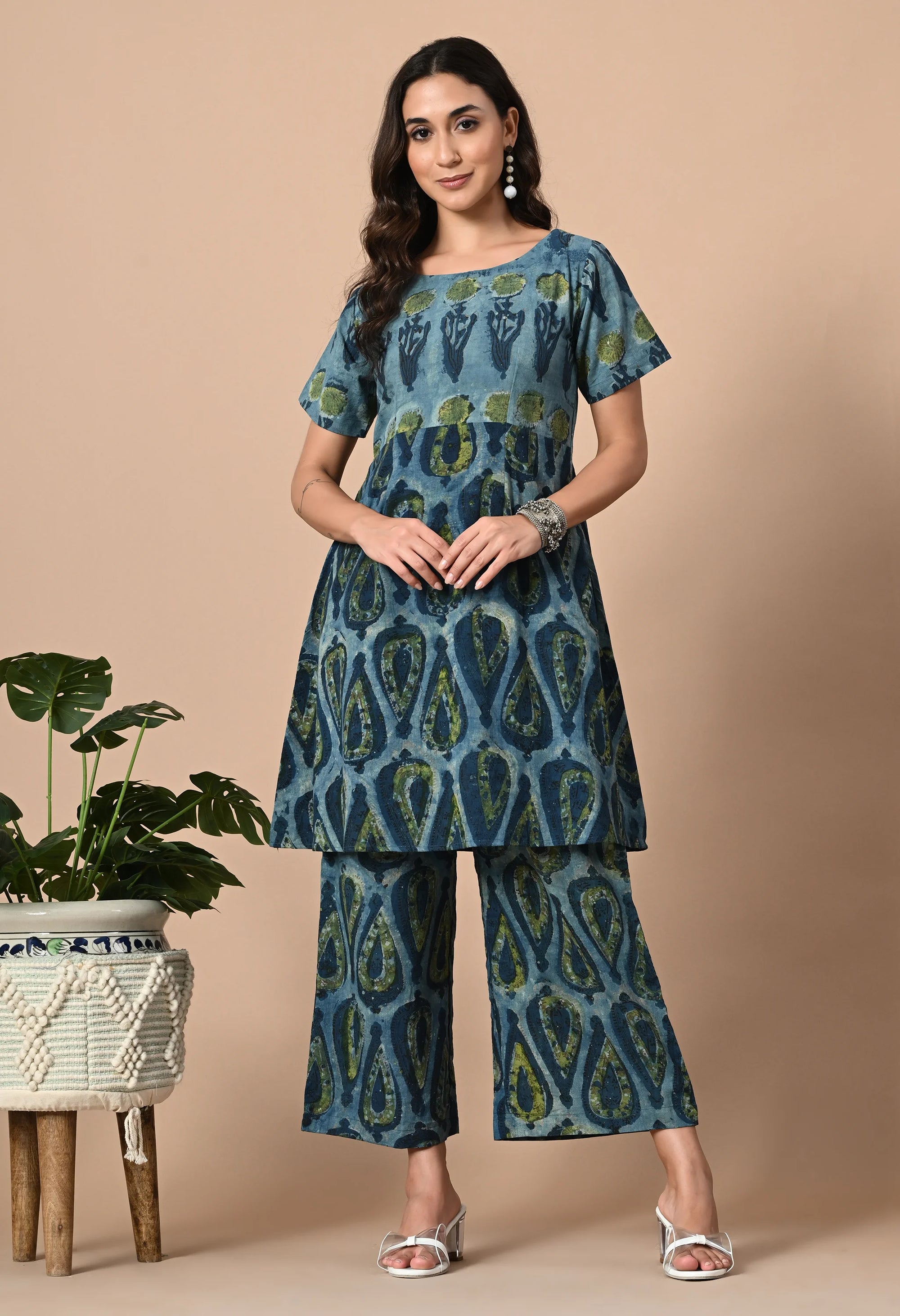 Dual Tone Indigo Coord Set_5_Trisukh Clothing 