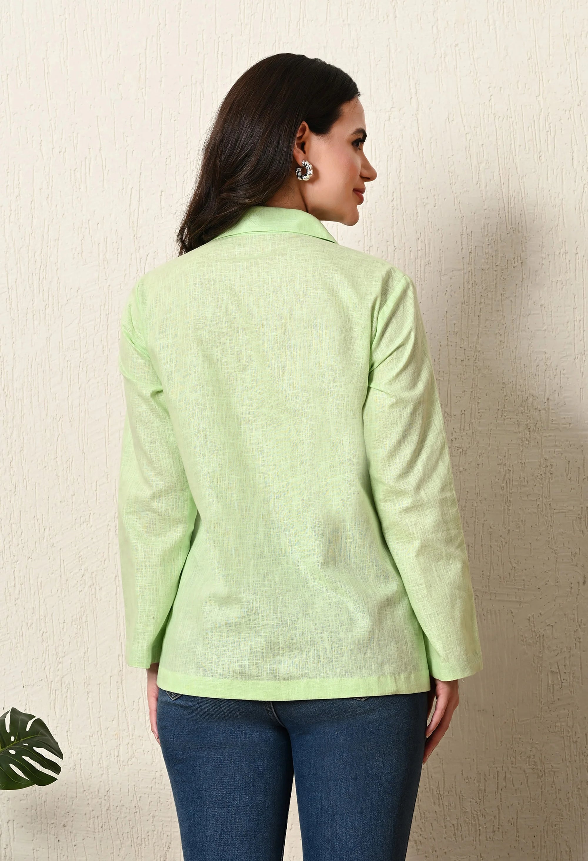 Fluorescent Green Linen Top_8_Trisukh Clothing 