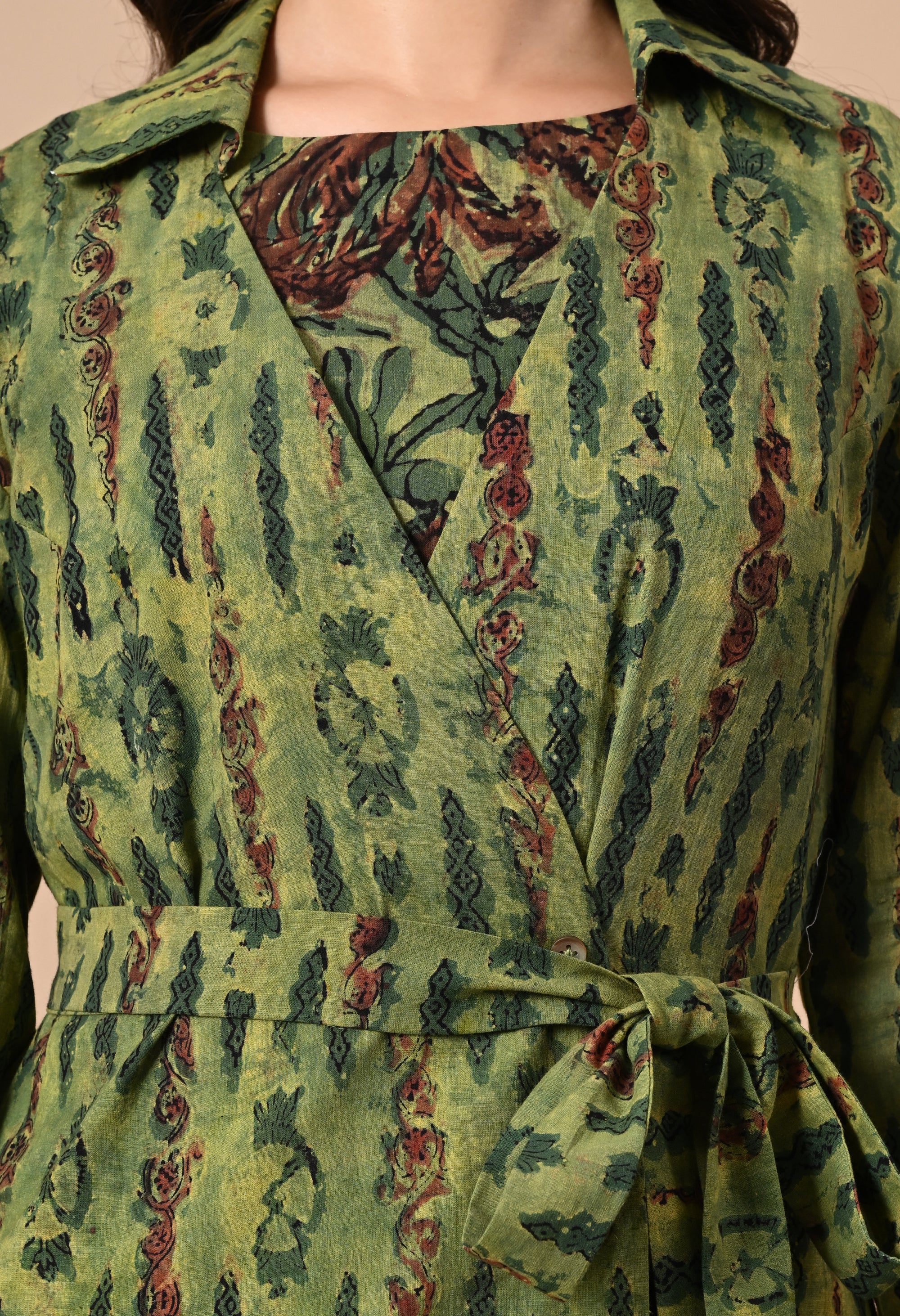 Green Coord Set with Jacket and Belt_7_Trisukh Clothing 