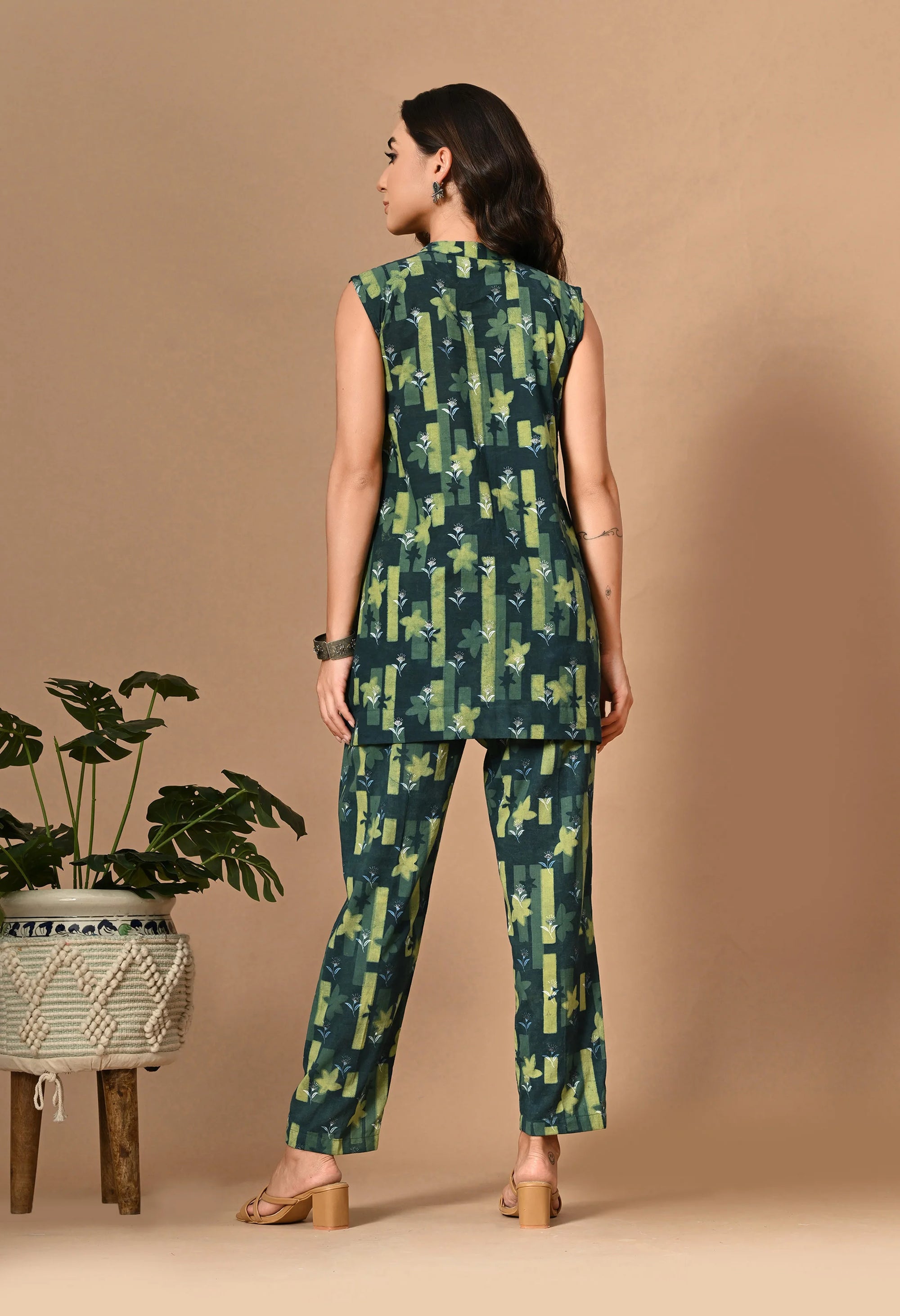 Green Pleated Kurta Coord_7_Trisukh Clothing 