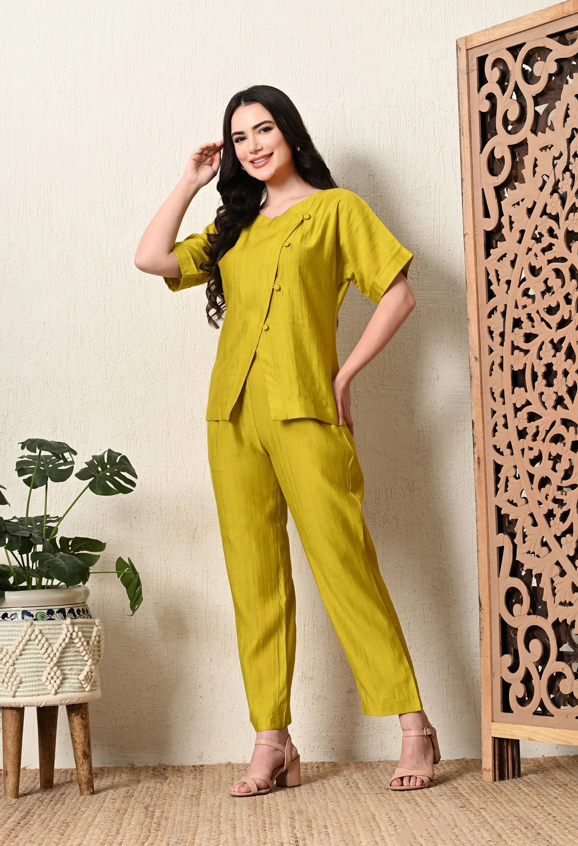 Lime Green Coord Set_6_Trisukh Clothing 