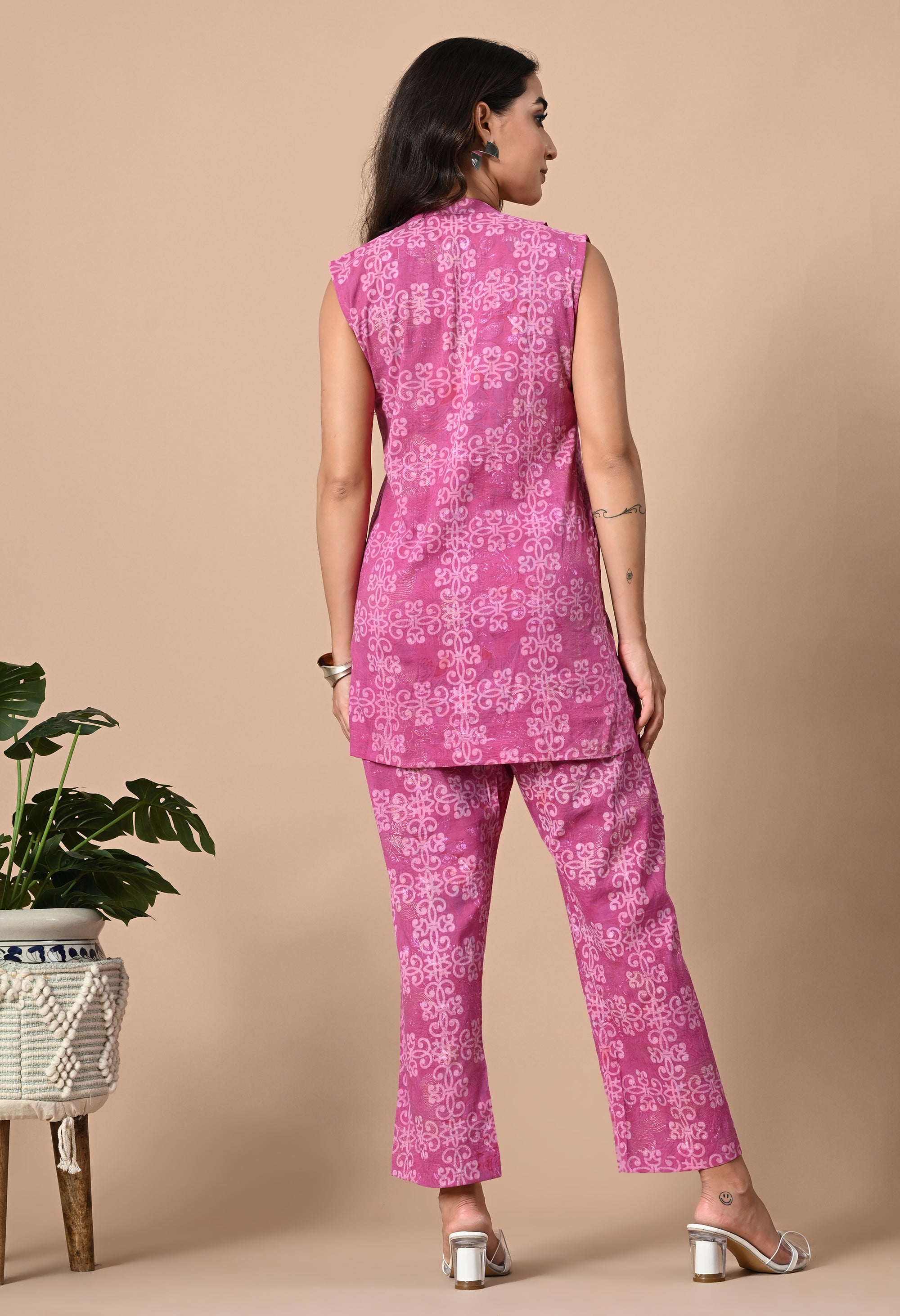 Pink Pleated Kurta Coord_5_Trisukh Clothing 