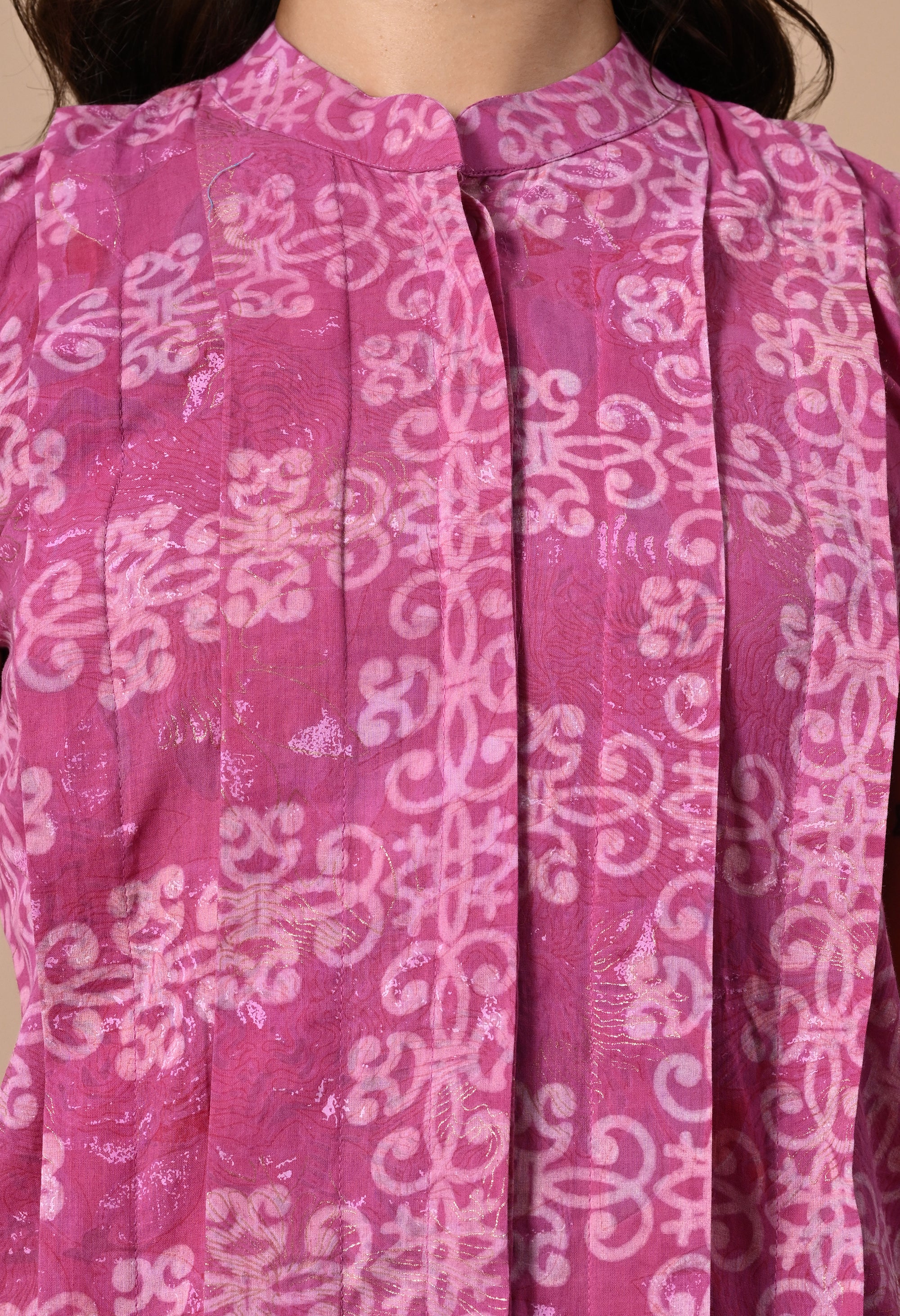 Pink Pleated Kurta Coord_6_Trisukh Clothing 