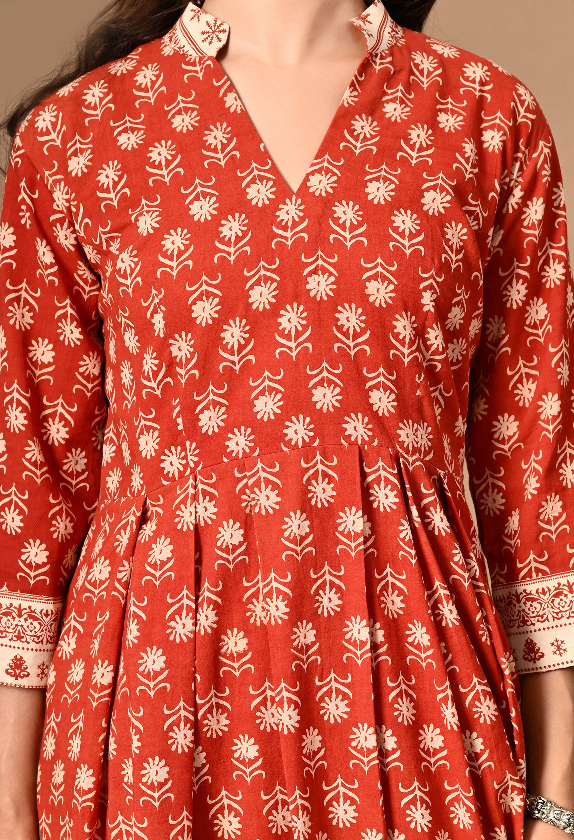 Red Anarkali Kurta Set_7_Trisukh Clothing