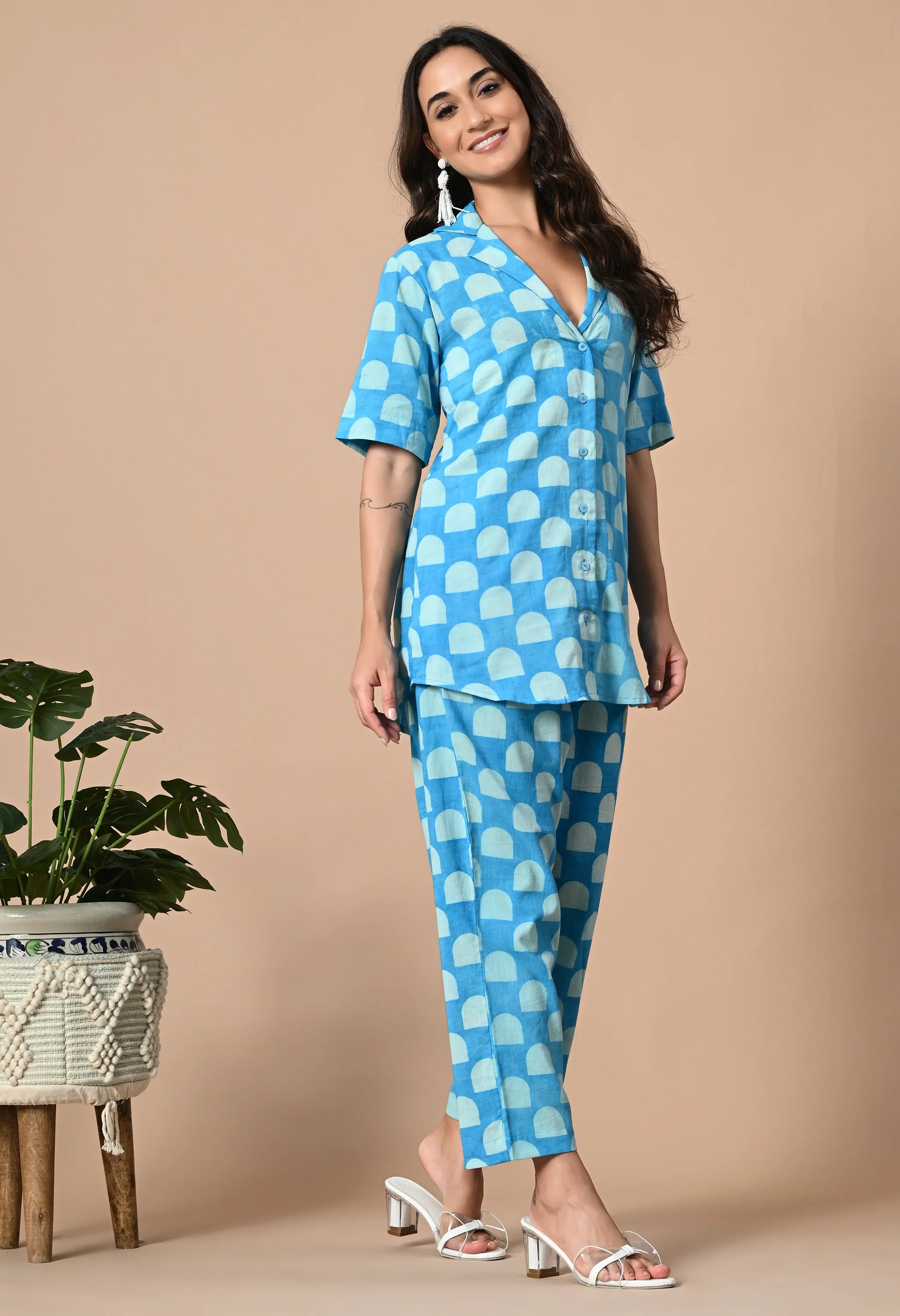 Sky Blue Coat Style Coord_3_Trisukh Clothing 