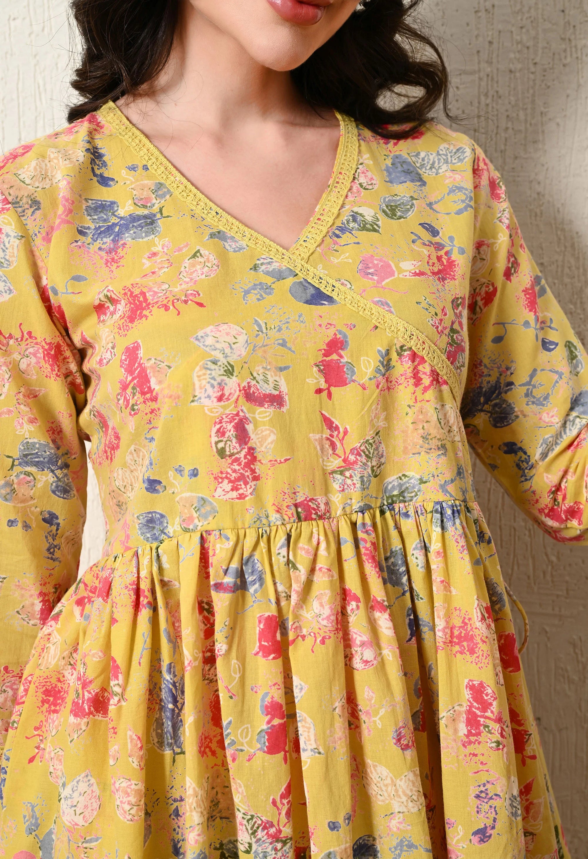 Yellow Angarakha co ord Set_4_Trisukh Clothing 