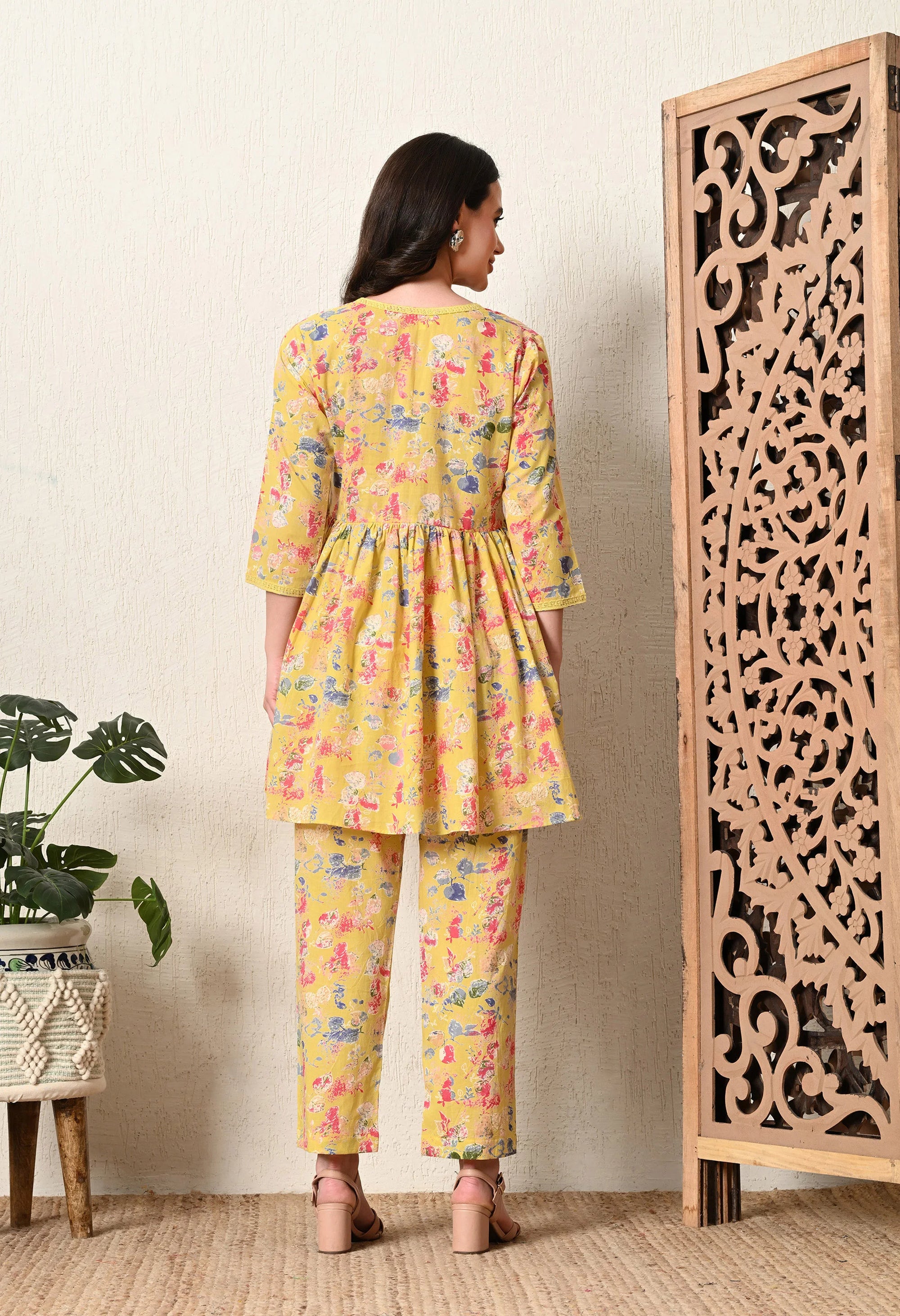Yellow Angarakha co ord Set_6_Trisukh Clothing 